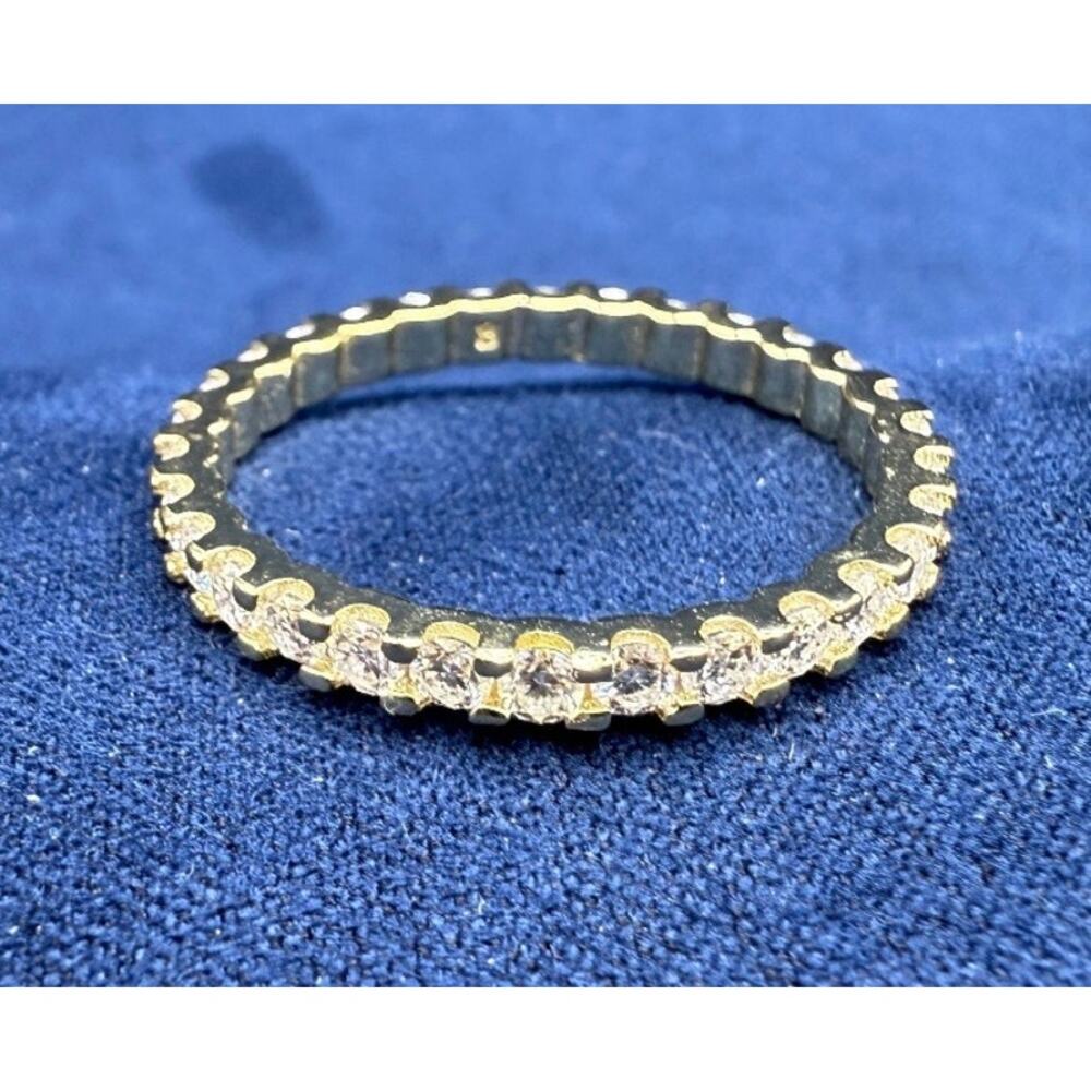 Gold over Sterling Silver Moissanite Eternity Band size 9